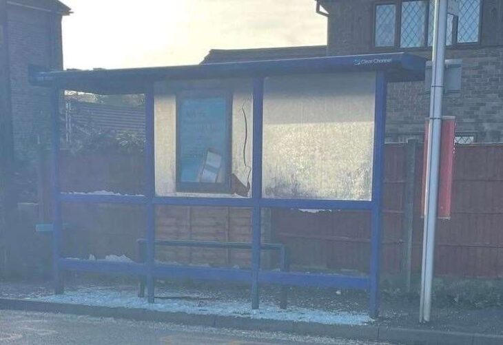 Bus shelters in Queenborough and Halfway on the Isle of Sheppey damaged by 'mindless' vandals