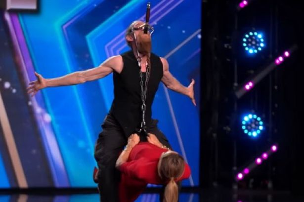 Britain's Got Talent fans feel 'physically' sick as sword swallower picks Amanda Holden up with his eyes