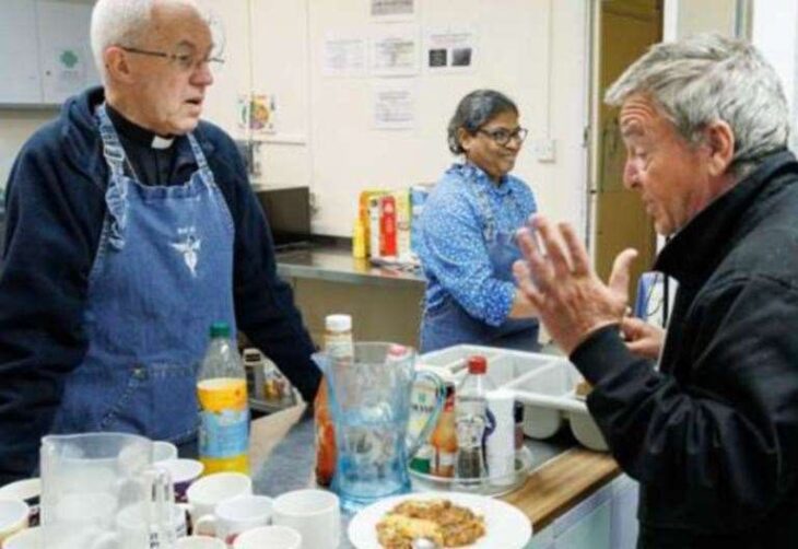 Archbishop Justin Welby dons Bon Jovi apron while joining Big Help Out in Canterbury