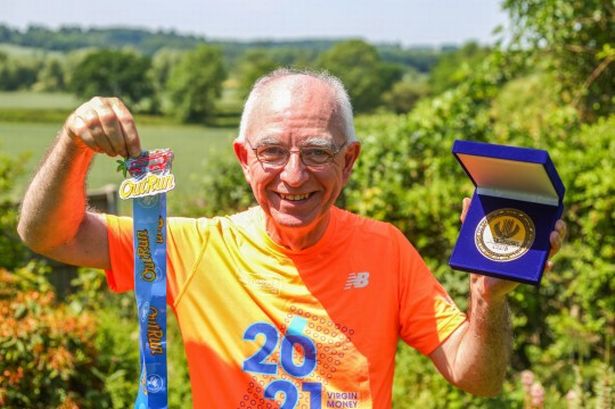 Man told to 'avoid running' by doctors becomes oldest person in UK to complete 100 marathons and sheds 4 stone