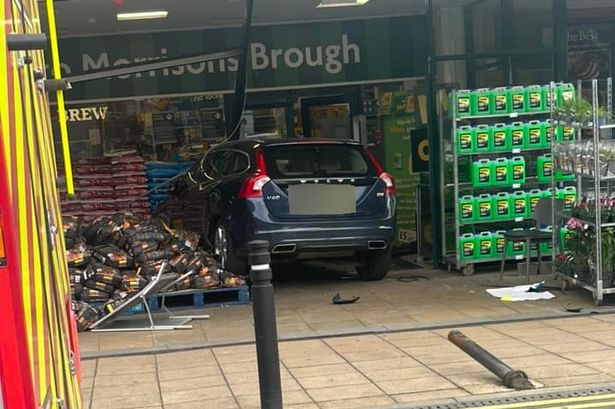Car ploughs into entrance of Morrisons supermarket in Brough