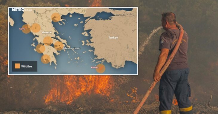 Where are the fires in Greece? Map reveals path from Corfu to Rhodes | World News