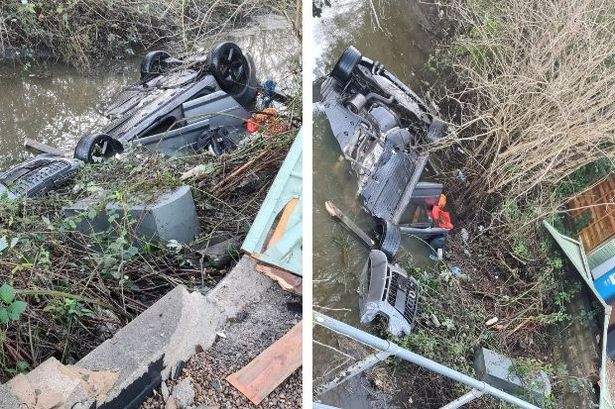 Man's lucky escape as car lands in ditch after overshooting Hessle Road roundabout