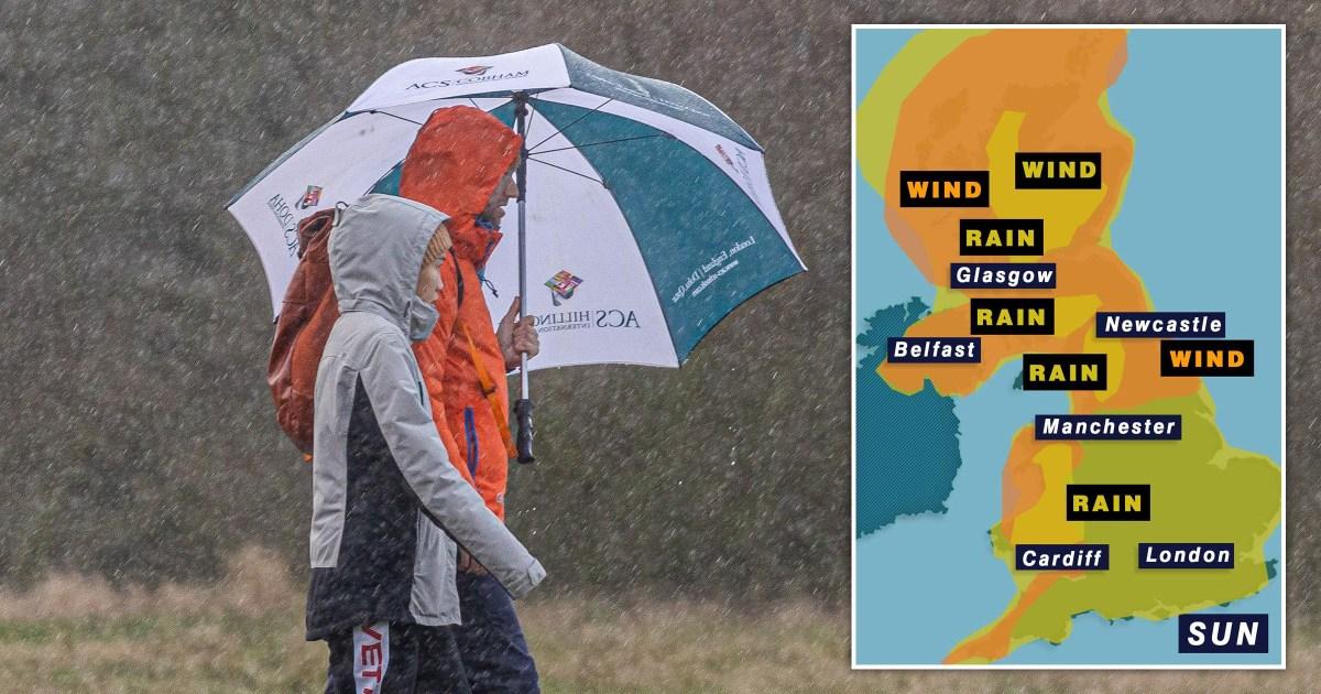 Map shows where Storm Isha is expected to hit the UK with 80mph winds