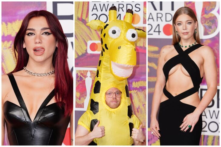 BRIT Awards 2024: Dua Lipa brings the glam to red carpet while Rob Beckett dresses as a giraffe