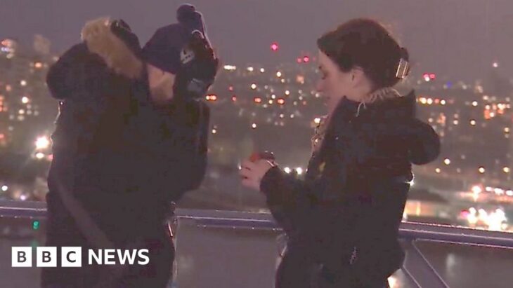 Leap day: Woman proposes on top of London's O2 arena