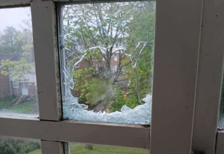 Arrest after windows smashed at property in Cornes Close, Willesborough, Ashford