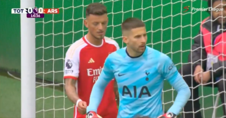 Arsenal star Ben White caught trying to loosen Vicario's gloves before Hojbjerg own goal | Football