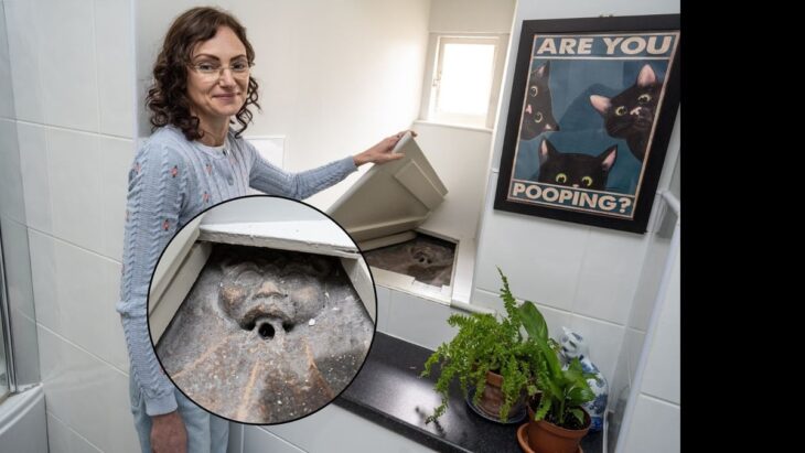 Creepy medieval gargoyle found behind a bathroom panel is 14th century drainage pipe
