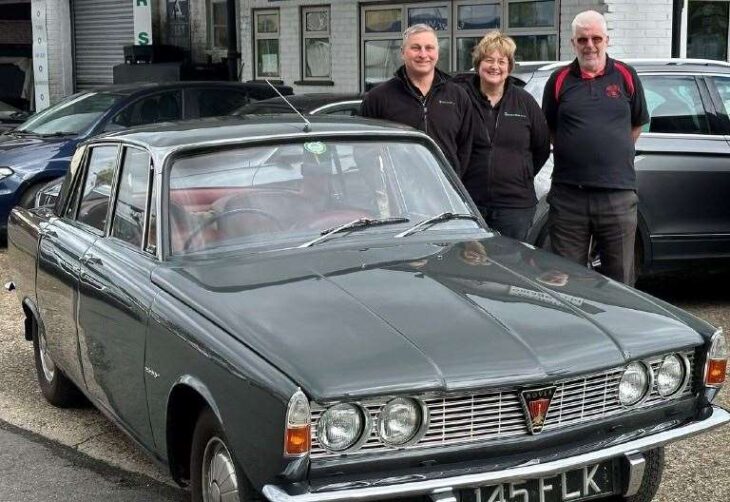 Dartford man takes Rover P6 for its 40th MOT at same garage it had its first test