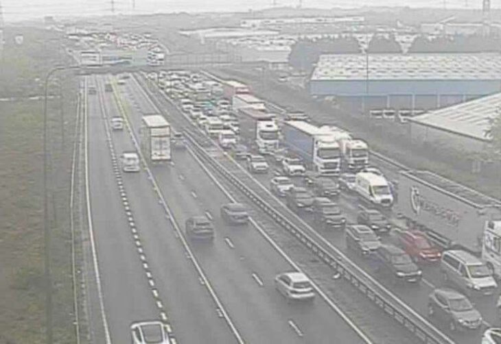 Eleven-mile queues on M25 after lorry crash near QEII Bridge in Dartford