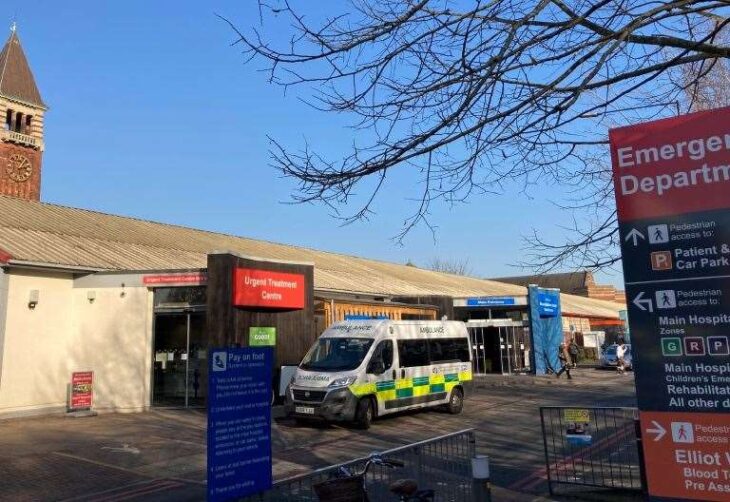 Police car attacked outside Medway Maritime Hospital in Windmill Road, Gillingham
