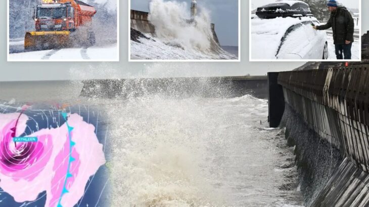 Storm Kathleen: Map reveals exact spot 90mph storm will hit TOMORROW as Met Office issues 'danger to life' warnings
