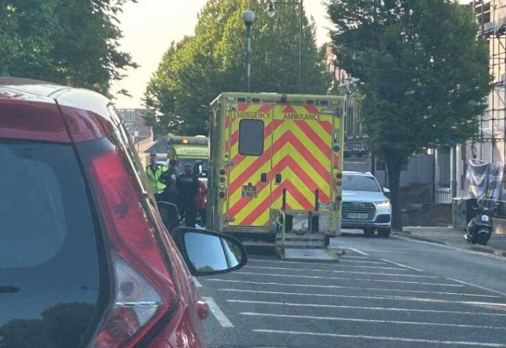 Emergency services called to collision involving pedestrian and motorbike in New Road, Chatham