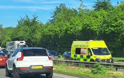 Motorcyclist airlifted to hospital after crash which shut the A249 near Stockbury, Sittingbourne