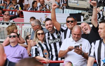 Pictures of Newcastle United fans in London as Magpies beat Brentford 4-2 in season finale