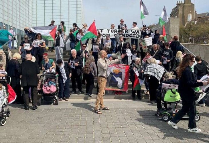 Pro-Palestine protest held on the steps of the Turner Contemporary in Margate