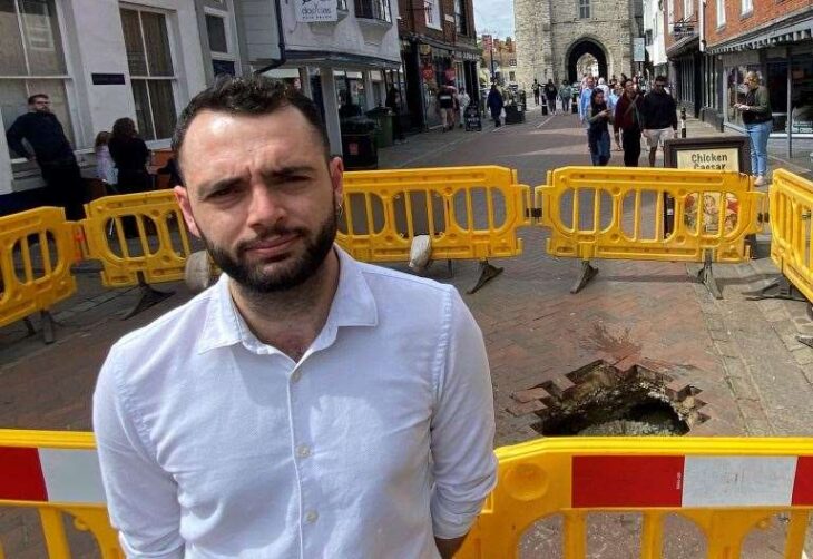 St Peter’s Street on Canterbury High Street forced to close after huge hole opens up