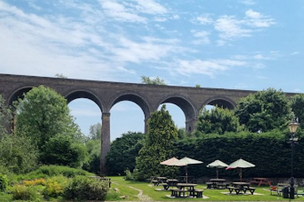 The Essex pub with stunning views of historic Victorian railway bridge from the garden